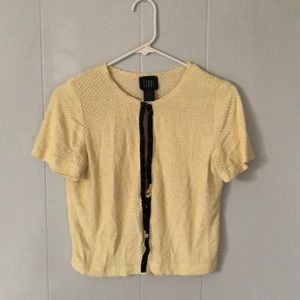 Teddi petite yellow short sleeve cardigan